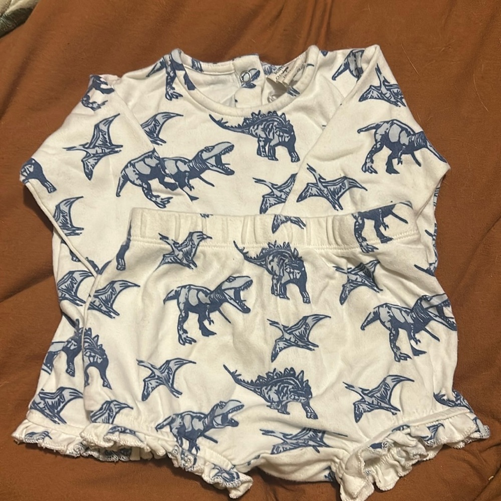 kq blue dino bloomie set | GUC minor flaw | 18-24m